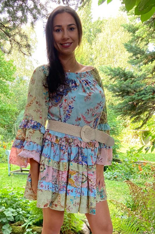 boho mini dress uk Boho Sleeve Mini Dress