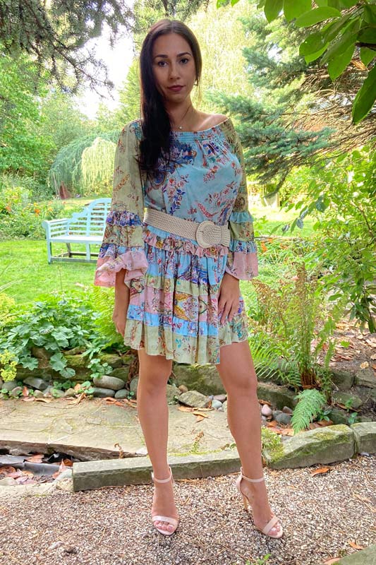 Women Boho Silk Slit Dress